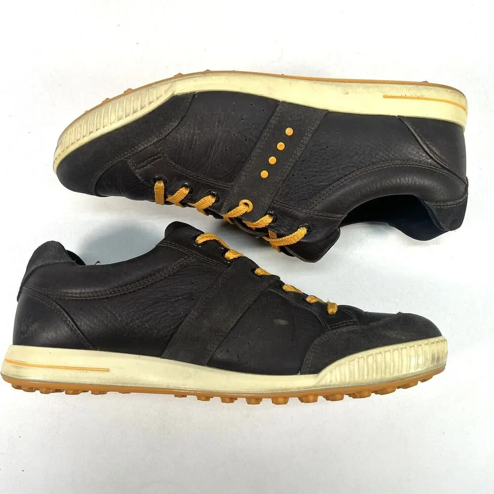 Ecco Mens EUR 44, US 11.5-12 Street Premier Spikeless Golf Shoes Brown Leather